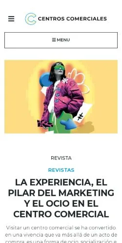 Anteprima del sito Revista Centros Comerciales, media di Spagna per articoli sponsorizzati