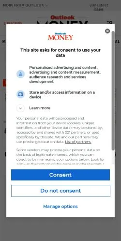 Podgląd witryny Outlook Money, medium z kraju Stany Zjednoczone do artykułów sponsorowanych