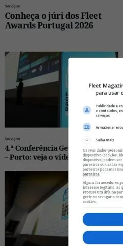 Anteprima del sito Fleet Magazine, media di Portogallo per articoli sponsorizzati