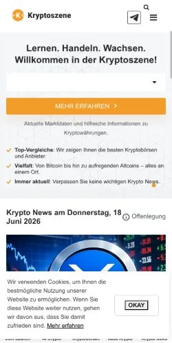 Aperçu du site Kryptoszene, média de Allemagne pour articles sponsorisés