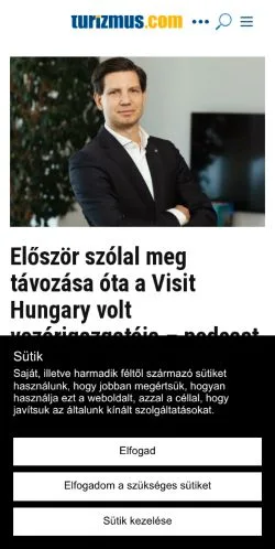 스폰서 기사용 헝가리 매체 Turizmus 사이트 미리보기