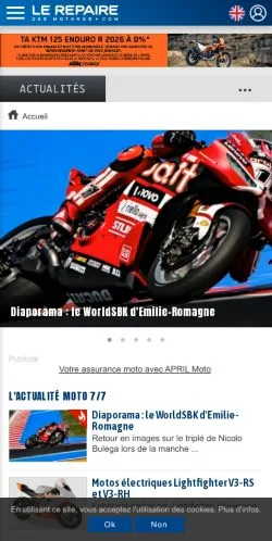 スポンサード記事向けのフランスメディア、Le Repaire des Motardsのサイトプレビュー