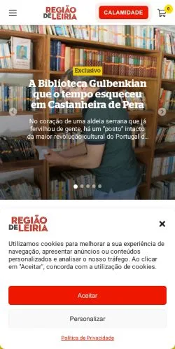 Anteprima del sito Região de Leiria, media di Portogallo per articoli sponsorizzati