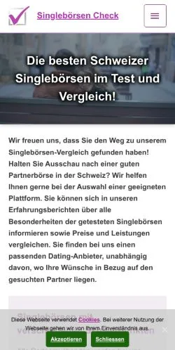 Forhåndsvisning af Schweizer Singlebörsen Check, medie fra Schweiz til sponsorerede artikler
