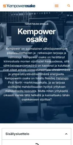 Anteprima del sito Kempower Osake, media di Finlandia per articoli sponsorizzati