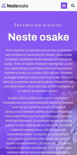 스폰서 기사용 핀란드 매체 Neste Osake 사이트 미리보기