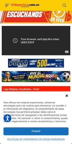 Anteprima del sito El Deportivo, media di Spagna per articoli sponsorizzati