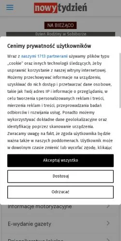 Podgląd witryny Nowy Tydzień, medium z kraju Polska do artykułów sponsorowanych