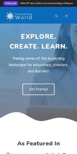 Forhåndsvisning av nettstedet My eLearning World, medium fra USA for sponsede artikler
