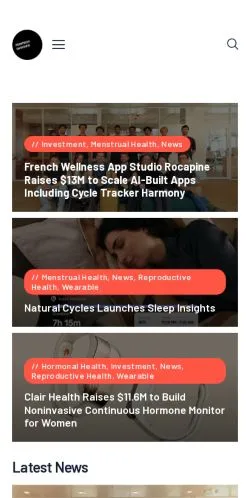 Voorbeeld van de site Femtech Insider, medium uit Verenigde Staten voor gesponsorde artikelen