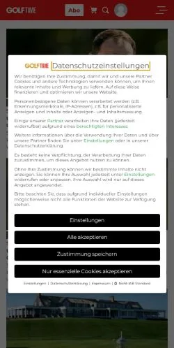 Vorschau der Website GOLF TIME, Medium aus Deutschland für gesponserte Artikel