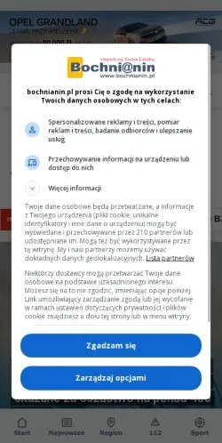 Anteprima del sito Bochnianin, media di Polonia per articoli sponsorizzati