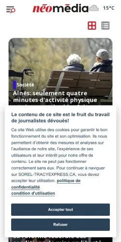 Anteprima del sito Sorel-Tracy Express, media di Canada per articoli sponsorizzati