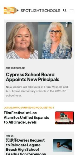 Anteprima del sito Spotlight Schools, media di Stati Uniti per articoli sponsorizzati
