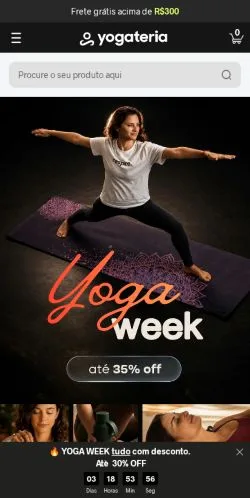 Anteprima del sito Yogateria, media di Brasile per articoli sponsorizzati