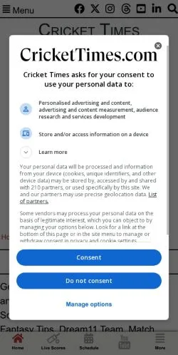 スポンサード記事向けのアメリカ合衆国メディア、Cricket Timesのサイトプレビュー