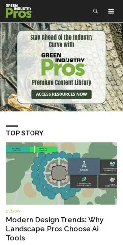 スポンサード記事向けのアメリカ合衆国メディア、Green Industry Prosのサイトプレビュー