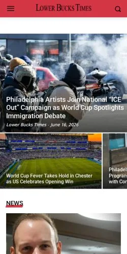 Förhandsvisning av webbplatsen Lower Bucks Times, medium i USA för sponsrade artiklar