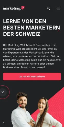 Anteprima del sito Marketing, media di Svizzera per articoli sponsorizzati
