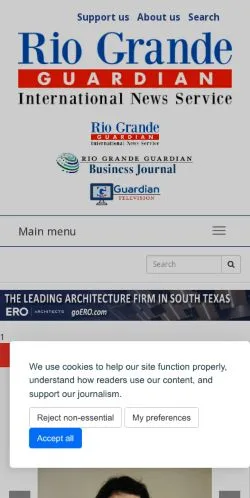 Podgląd witryny Rio Grande Guardian, medium z kraju Stany Zjednoczone do artykułów sponsorowanych