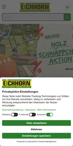 스폰서 기사용 독일 매체 Eichhorn AG 사이트 미리보기