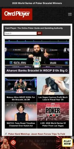 Forhåndsvisning av nettstedet Card Player, medium fra USA for sponsede artikler