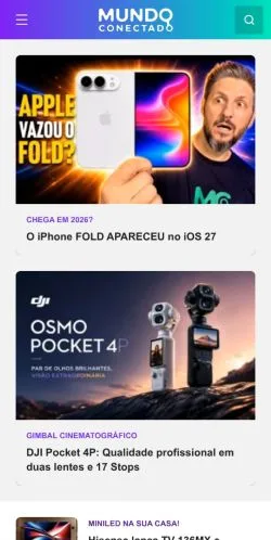 Podgląd witryny Mundo Conectado, medium z kraju Brazylia do artykułów sponsorowanych