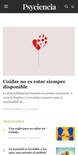 Voorbeeld van de site Psyciencia, medium uit Spanje voor gesponsorde artikelen