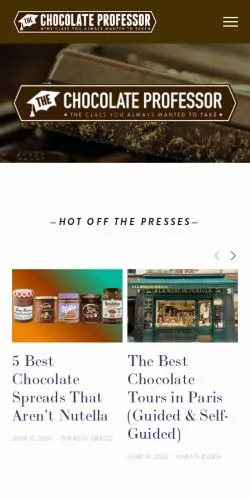 Anteprima del sito The Chocolate Professor, media di Stati Uniti per articoli sponsorizzati
