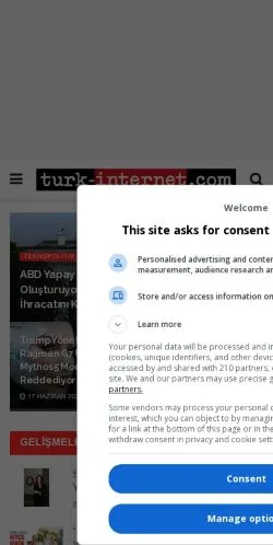 Podgląd witryny Türk İnternet, medium z kraju Turcja do artykułów sponsorowanych
