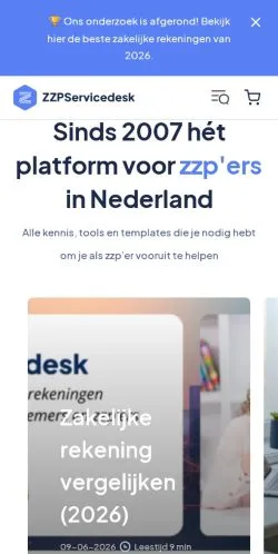 Anteprima del sito ZZPServicedesk, media di Paesi Bassi per articoli sponsorizzati