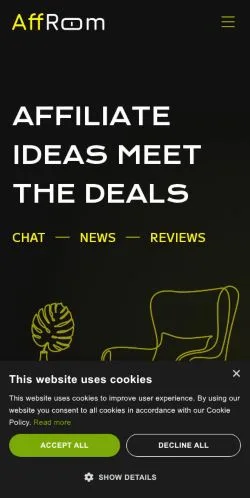 Förhandsvisning av webbplatsen AffRoom, medium i USA för sponsrade artiklar