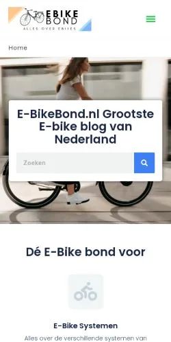 Podgląd witryny E-bike Bond, medium z kraju Holandia do artykułów sponsorowanych