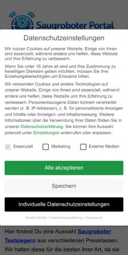 Anteprima del sito Saugroboter Test, media di Germania per articoli sponsorizzati
