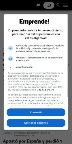 Voorbeeld van de site Emprendedor, medium uit Mexico voor gesponsorde artikelen