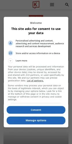Anteprima del sito Khaosod English, media di Stati Uniti per articoli sponsorizzati