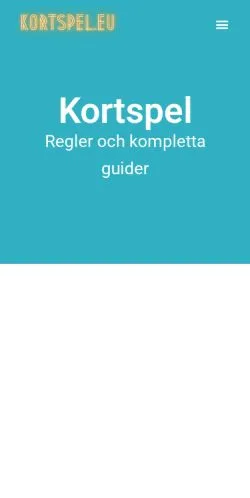 Anteprima del sito Kortspel, media di Svezia per articoli sponsorizzati