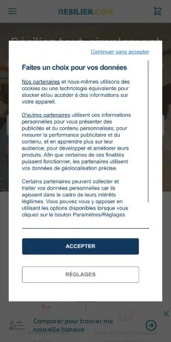 Voorbeeld van de site Résiliation En Ligne, medium uit Frankrijk voor gesponsorde artikelen