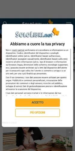Voorbeeld van de site SoloLibri, medium uit Italië voor gesponsorde artikelen