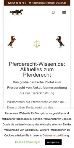 Podgląd witryny Pferderecht-Wissen, medium z kraju Niemcy do artykułów sponsorowanych