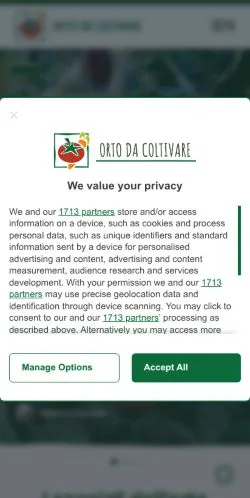 Anteprima del sito Orto da Coltivare, media di Italia per articoli sponsorizzati