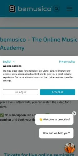 Forhåndsvisning av nettstedet Bemusico, medium fra Tyskland for sponsede artikler