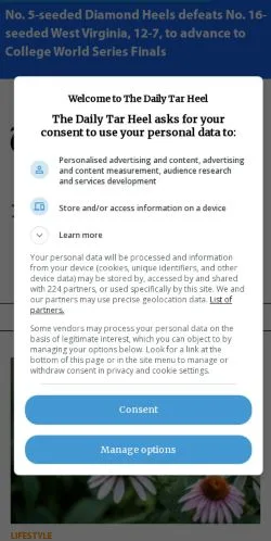 Podgląd witryny Daily Tar Heel, medium z kraju Stany Zjednoczone do artykułów sponsorowanych