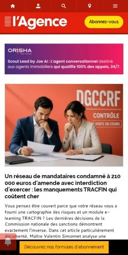Anteprima del sito Le Journal De L'Agence, media di Francia per articoli sponsorizzati