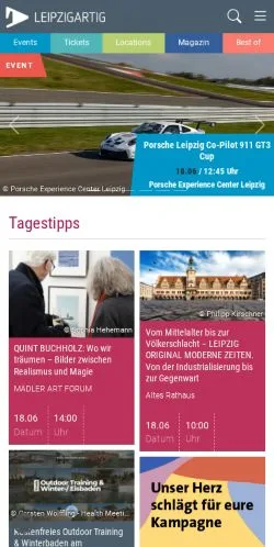 Vista previa del sitio Leipzigartig, medio de Alemania para artículos patrocinados