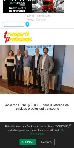 Anteprima del sito Transporte Profesional, media di Spagna per articoli sponsorizzati