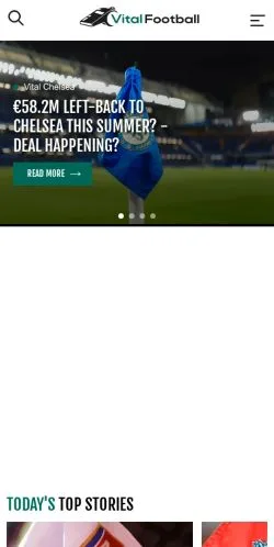 スポンサード記事向けのイギリスメディア、Vital Footballのサイトプレビュー