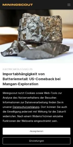 Aperçu du site Miningscout, média de Allemagne pour articles sponsorisés