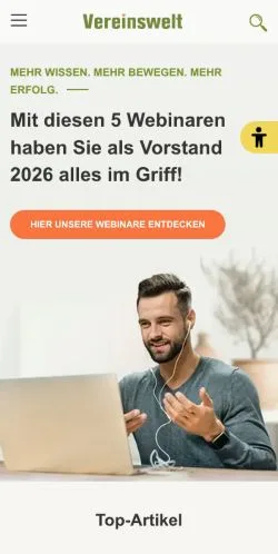 Anteprima del sito Vereinswelt, media di Germania per articoli sponsorizzati
