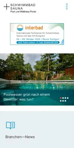 Podgląd witryny Schwimmbad, medium z kraju Niemcy do artykułów sponsorowanych